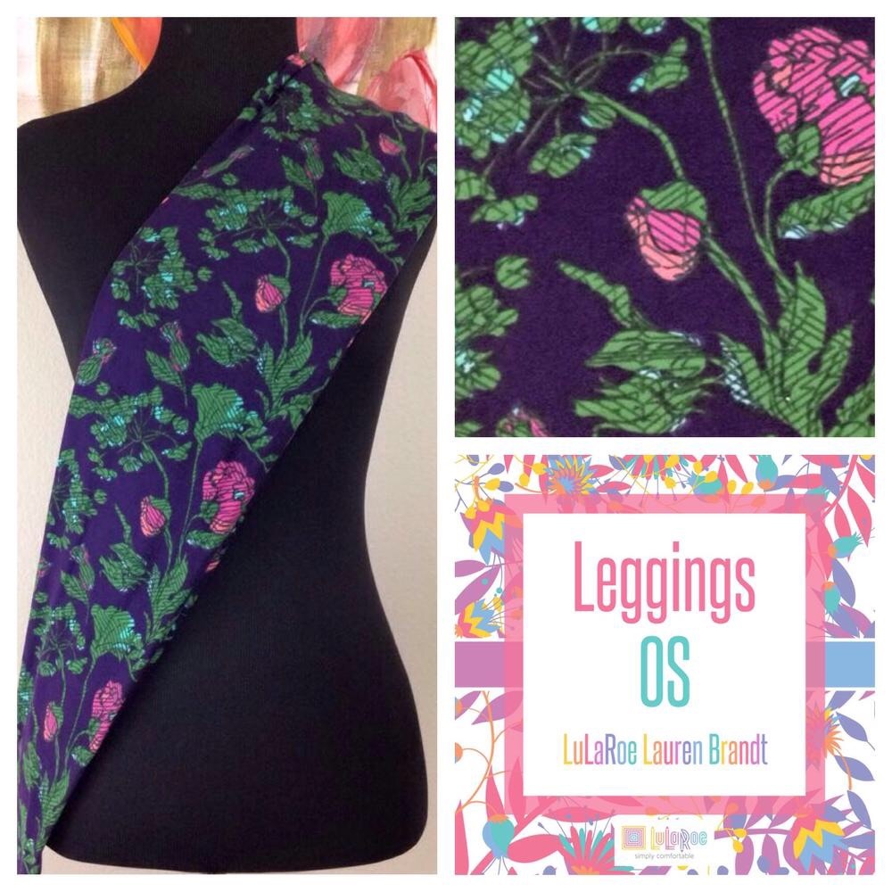 NEW LuLaRoe OS leggings Navy floral